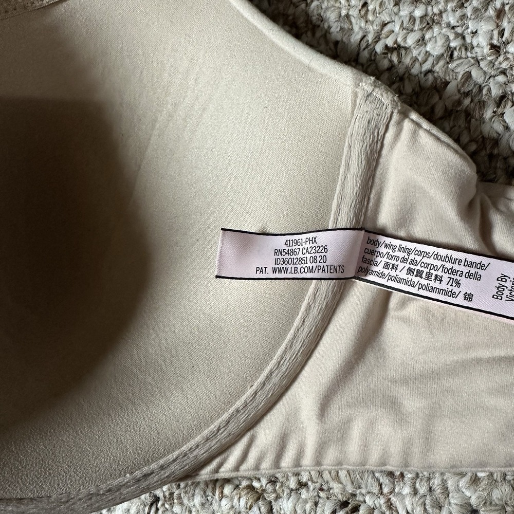 Victoria's Secret Body by Victoria Lace Racerback Bra 36DD Nude Front Clasp - Picture 8 of 14